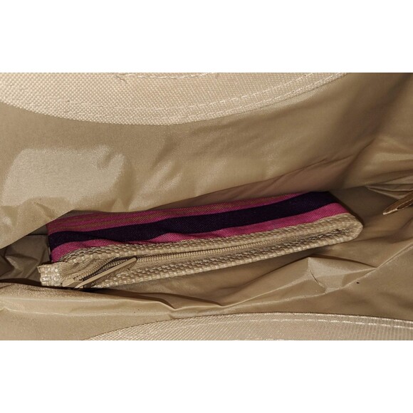 Estee Lauder Small Handbag Purple Striped Handbag with Extra Small Pouch - Picture 3 of 5